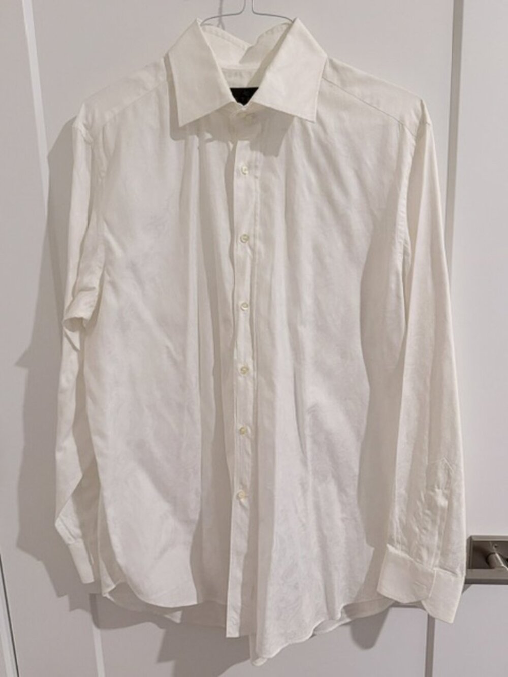 Vintage ETRO Men's Floral Paisly White Dress Shirt - Size 43 (XL-XXL)
